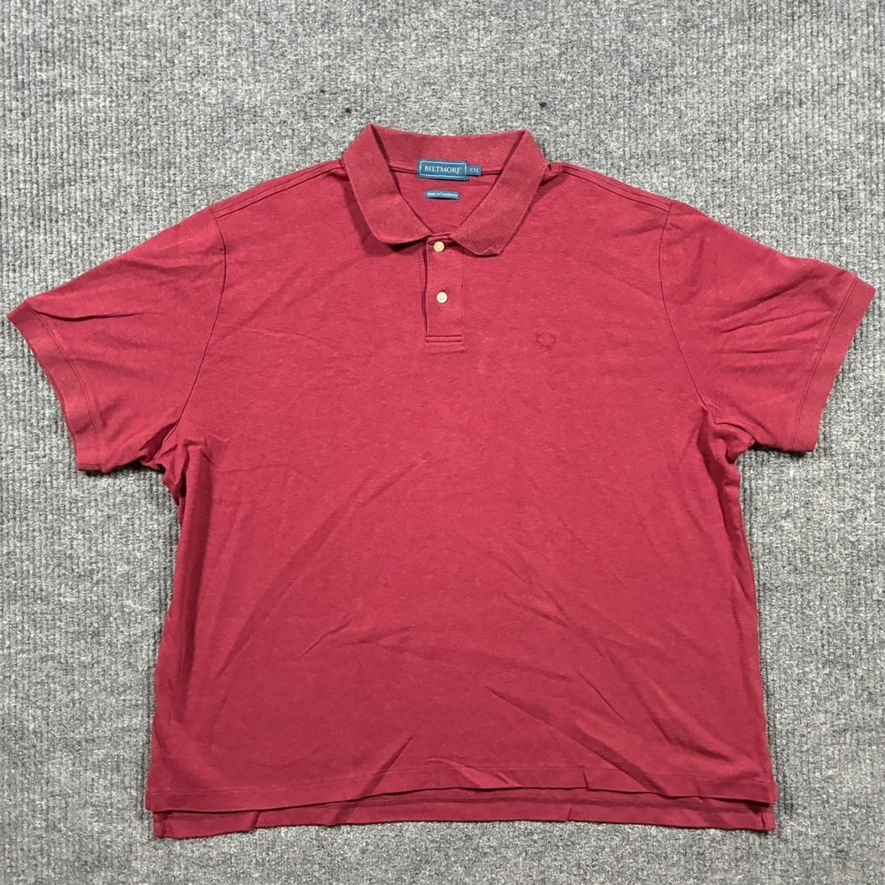 Biltmore Men's Polo Shirt Size 2XL Red Cotton Golf Short Sleeve Performance